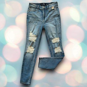 BRAND NEW Hollister High Rise Skinny Distressed Jeans Size 0 Long Tall